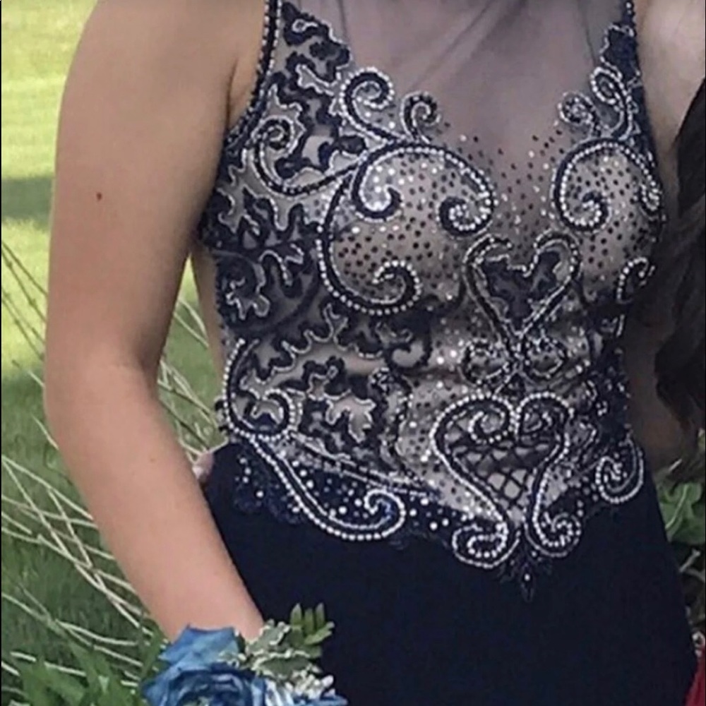 Beautiful navy blue prom dress